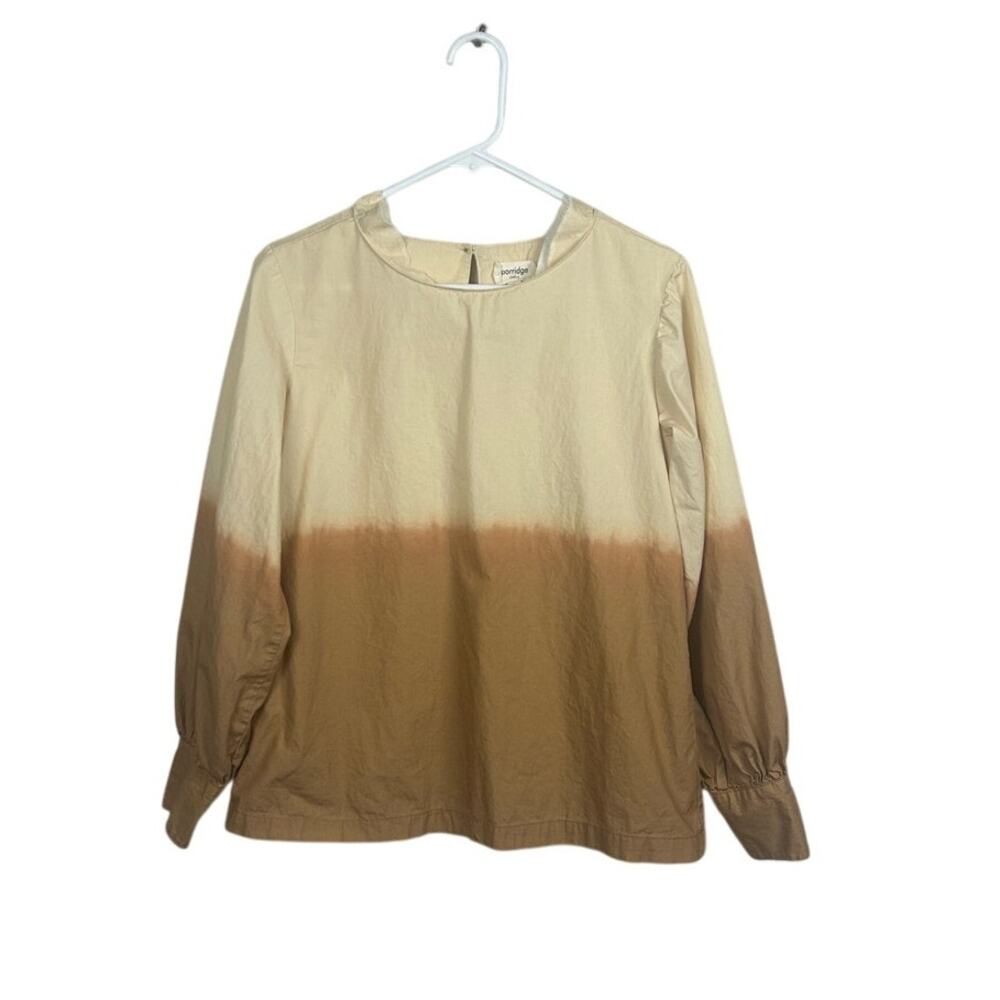 Anthropologie Porridge Dorothea dip-dyed ombre blouse tan size S